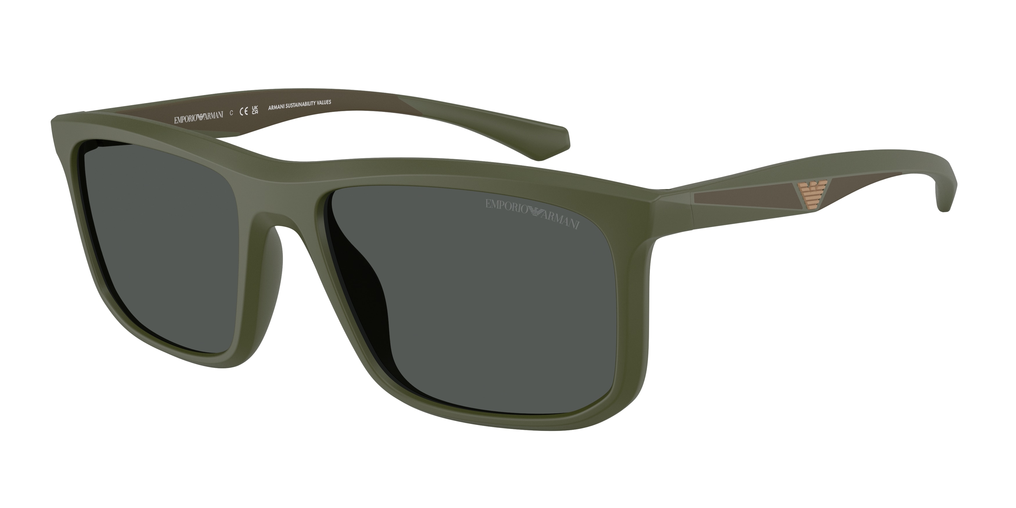 Emporio Armani Man EA4234U  618487 Sunglasses Injected Green Grey Squared Normal-image